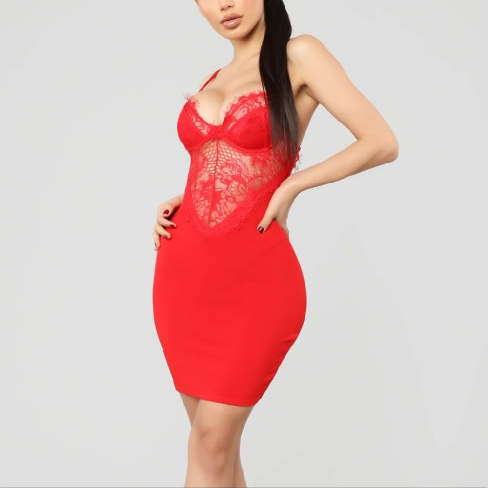 Fashion Nova Feelings with You Lace Mini Dress